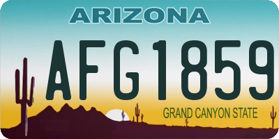 AZ license plate AFG1859