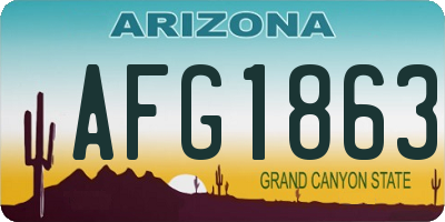 AZ license plate AFG1863