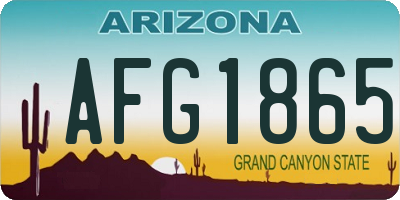 AZ license plate AFG1865