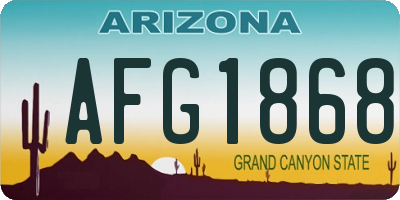 AZ license plate AFG1868
