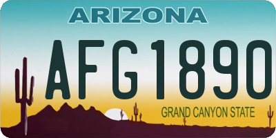 AZ license plate AFG1890