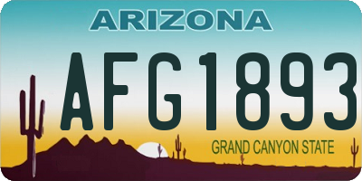 AZ license plate AFG1893