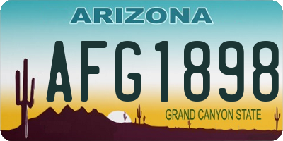AZ license plate AFG1898