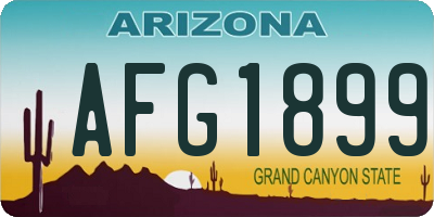 AZ license plate AFG1899