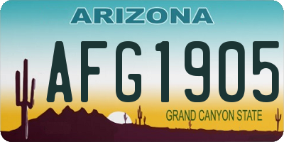 AZ license plate AFG1905