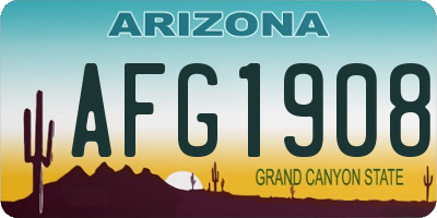 AZ license plate AFG1908