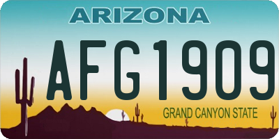 AZ license plate AFG1909