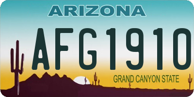 AZ license plate AFG1910