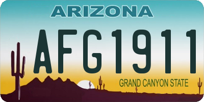 AZ license plate AFG1911
