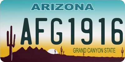 AZ license plate AFG1916
