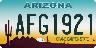 AZ license plate AFG1921