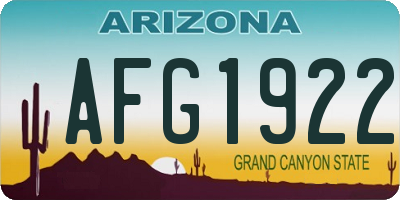 AZ license plate AFG1922