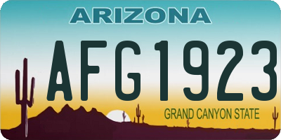 AZ license plate AFG1923
