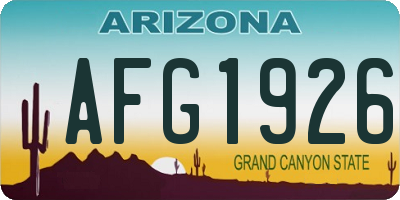 AZ license plate AFG1926