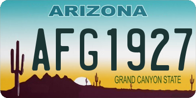 AZ license plate AFG1927