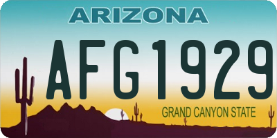 AZ license plate AFG1929