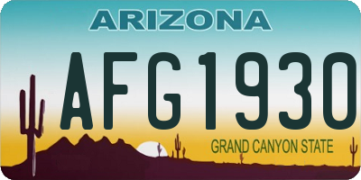 AZ license plate AFG1930
