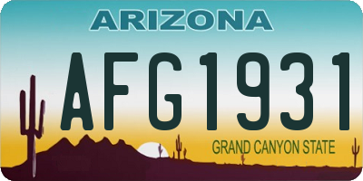 AZ license plate AFG1931
