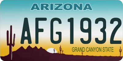 AZ license plate AFG1932