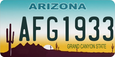 AZ license plate AFG1933