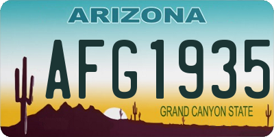 AZ license plate AFG1935