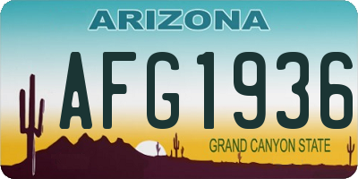 AZ license plate AFG1936