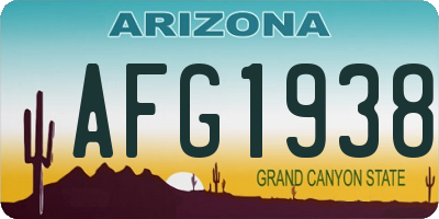 AZ license plate AFG1938