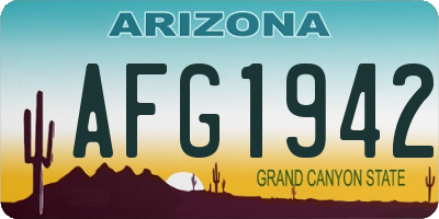 AZ license plate AFG1942