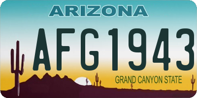 AZ license plate AFG1943