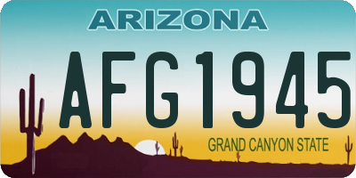 AZ license plate AFG1945