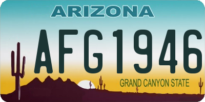 AZ license plate AFG1946
