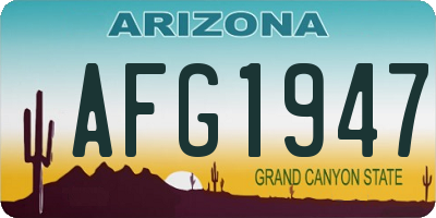 AZ license plate AFG1947