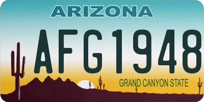 AZ license plate AFG1948