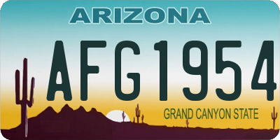 AZ license plate AFG1954