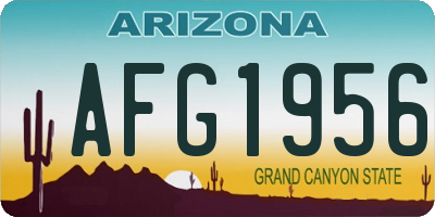 AZ license plate AFG1956