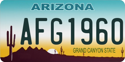 AZ license plate AFG1960
