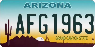 AZ license plate AFG1963