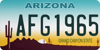 AZ license plate AFG1965