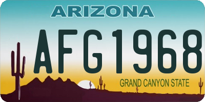 AZ license plate AFG1968