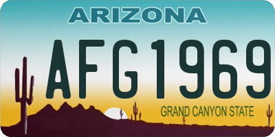 AZ license plate AFG1969