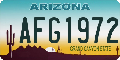 AZ license plate AFG1972