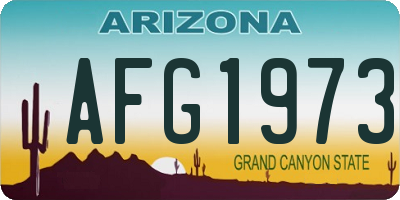 AZ license plate AFG1973