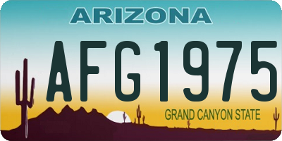 AZ license plate AFG1975