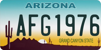 AZ license plate AFG1976