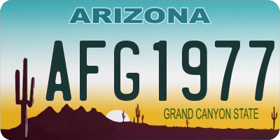 AZ license plate AFG1977