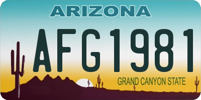 AZ license plate AFG1981