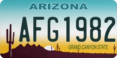 AZ license plate AFG1982