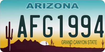 AZ license plate AFG1994