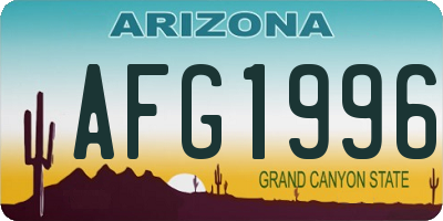 AZ license plate AFG1996