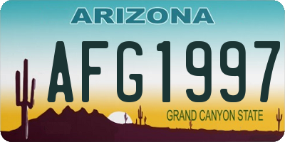 AZ license plate AFG1997
